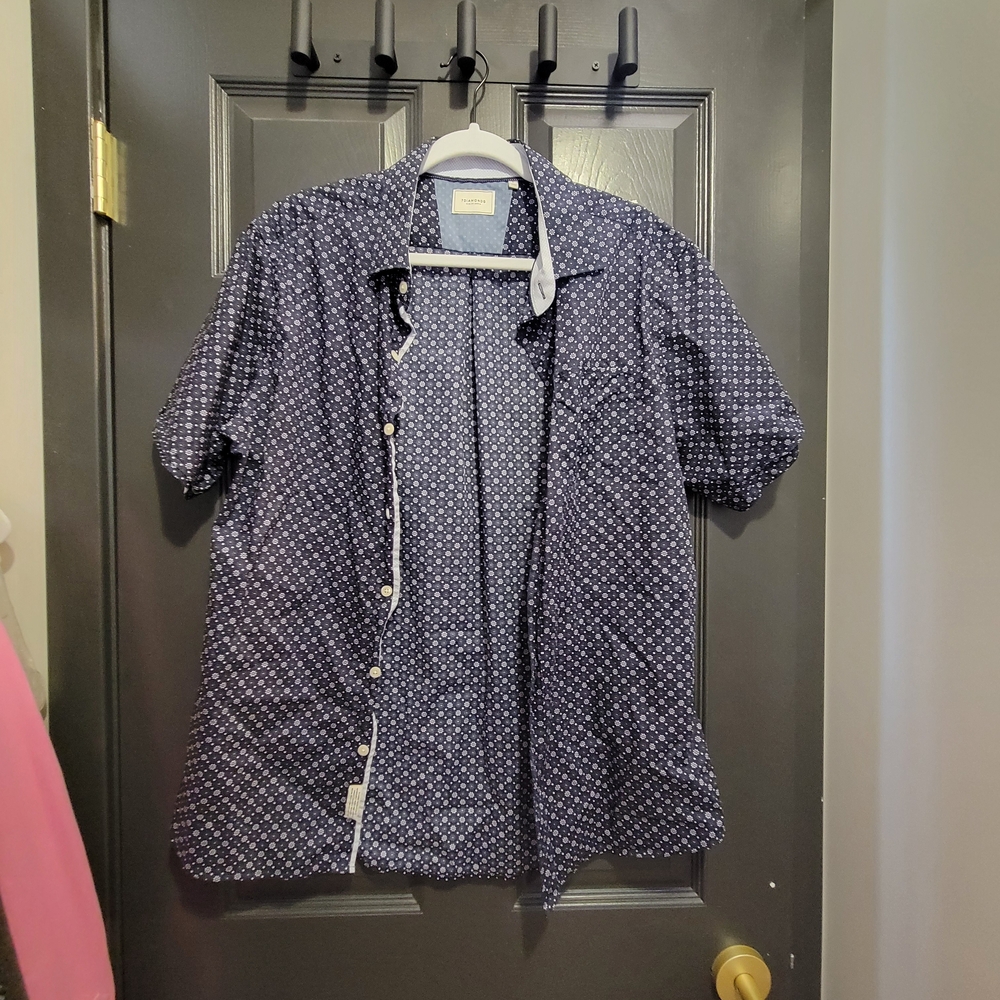 7 Diamonds Blue Floral Short Sleeve Shirt